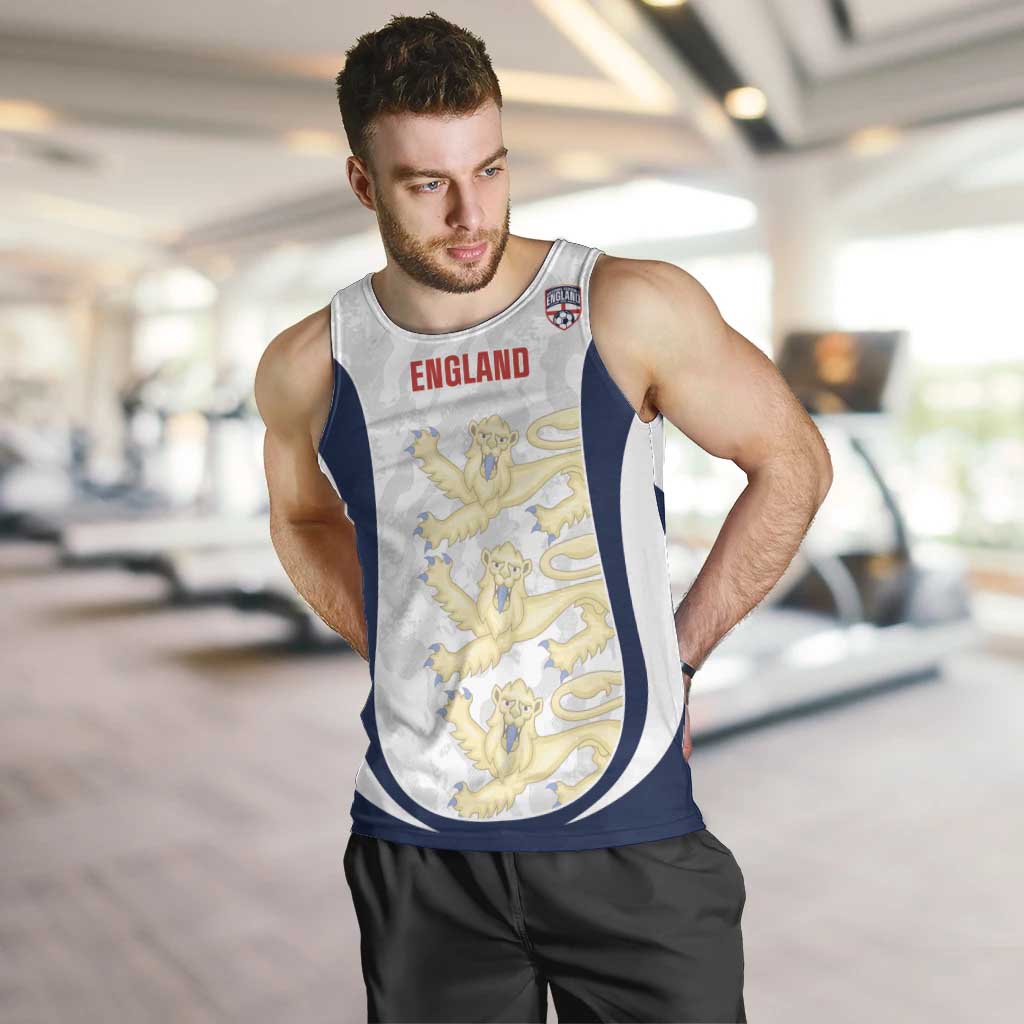 Custom England 2026 Football Men Tank Top Go Three Lions Grunge Style - Wonder Print Shop