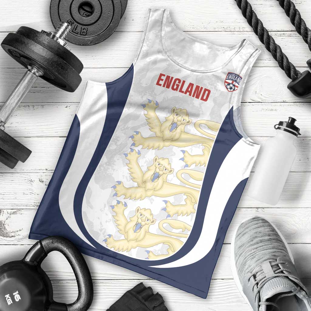 Custom England 2026 Football Men Tank Top Go Three Lions Grunge Style - Wonder Print Shop