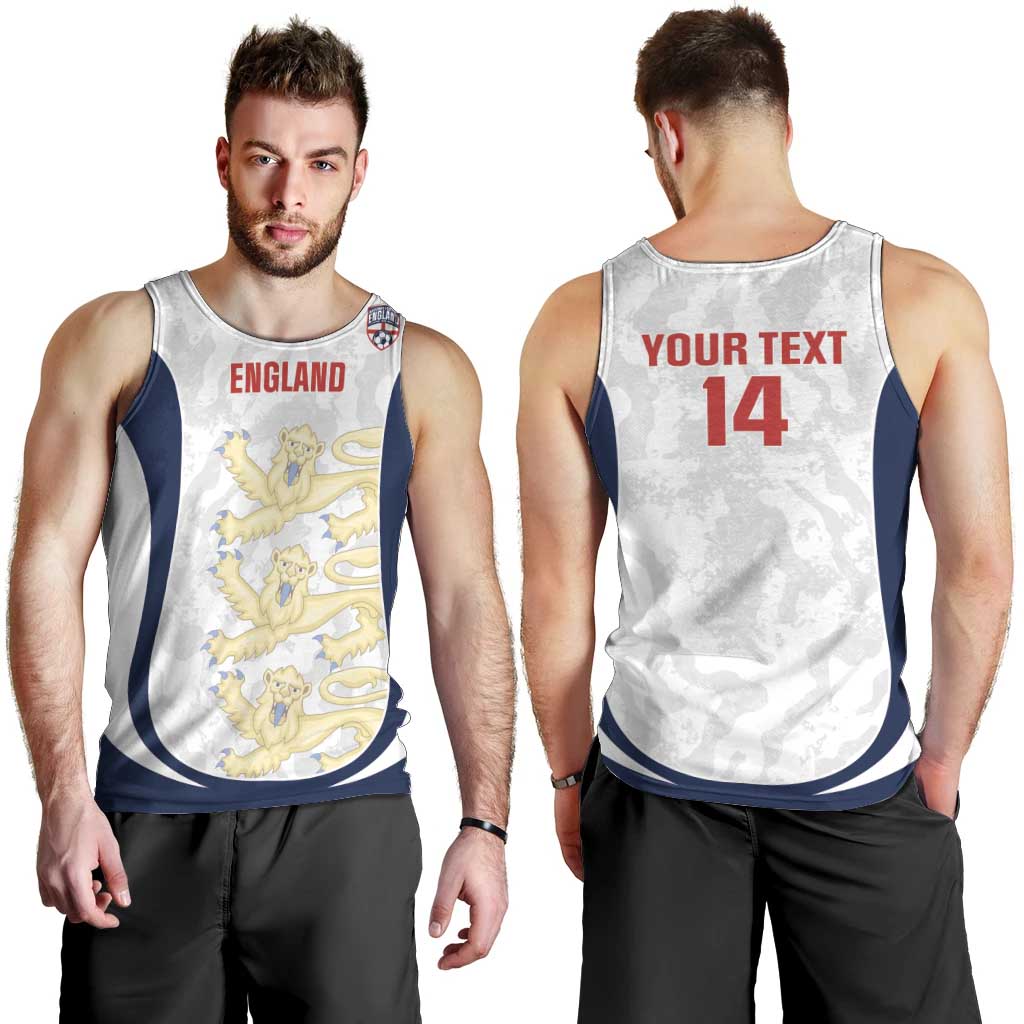 Custom England 2026 Football Men Tank Top Go Three Lions Grunge Style - Wonder Print Shop