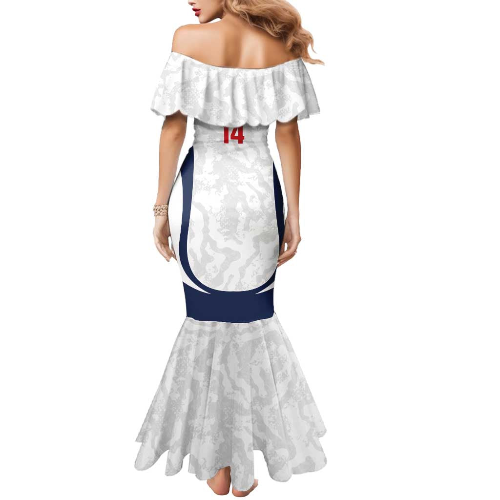 Custom England 2026 Football Mermaid Dress Go Three Lions Grunge Style - Wonder Print Shop