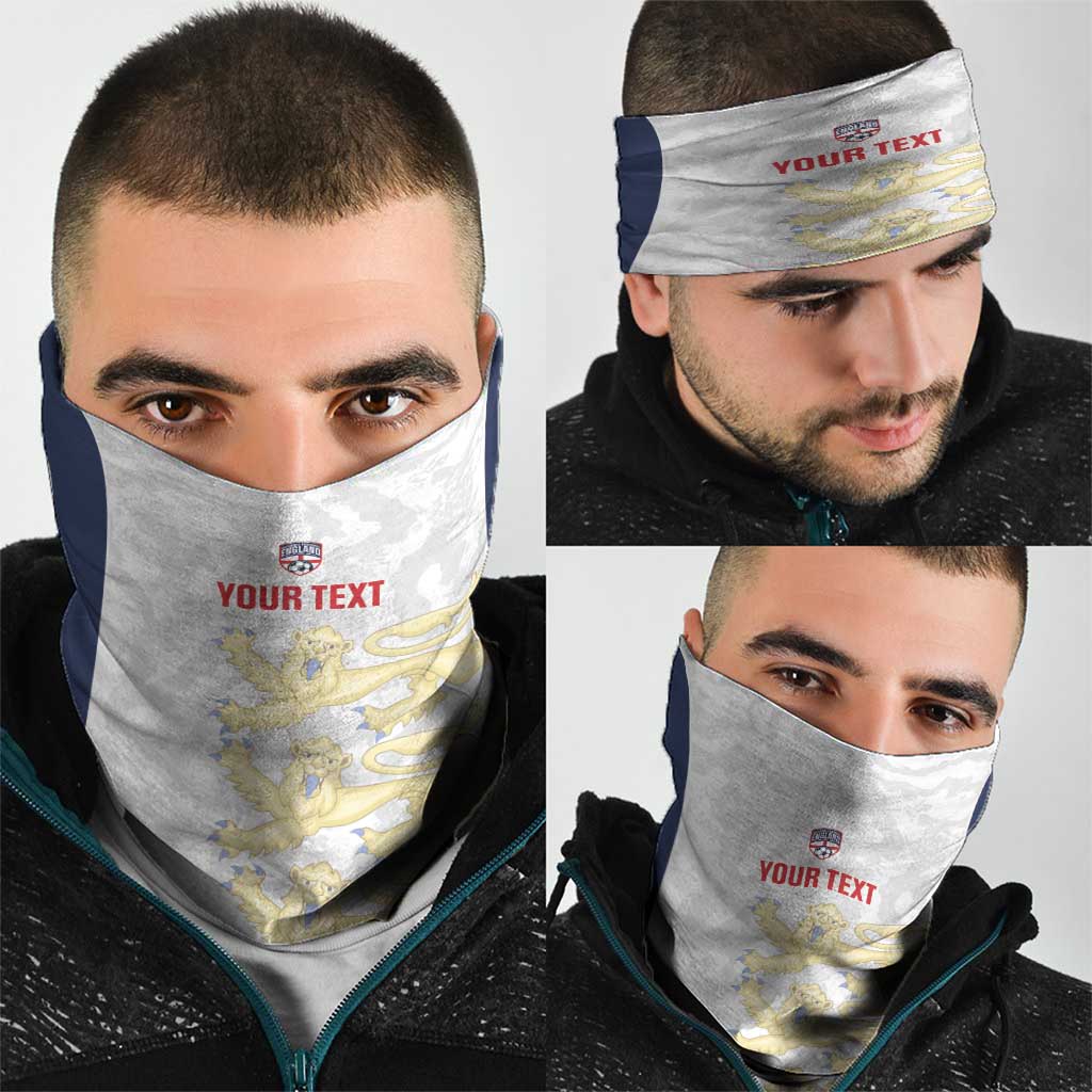 Custom England 2026 Football Neck Gaiter Go Three Lions Grunge Style - Wonder Print Shop