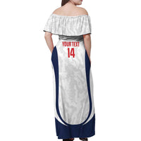 Custom England 2026 Football Off Shoulder Maxi Dress Go Three Lions Grunge Style - Wonder Print Shop