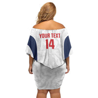 Custom England 2026 Football Off Shoulder Short Dress Go Three Lions Grunge Style - Wonder Print Shop