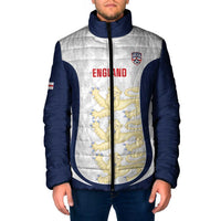 Custom England 2026 Football Padded Jacket Go Three Lions Grunge Style - Wonder Print Shop