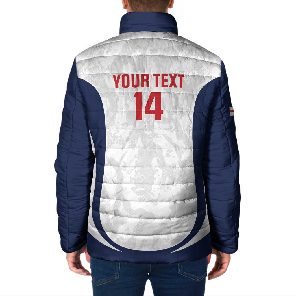 Custom England 2026 Football Padded Jacket Go Three Lions Grunge Style - Wonder Print Shop