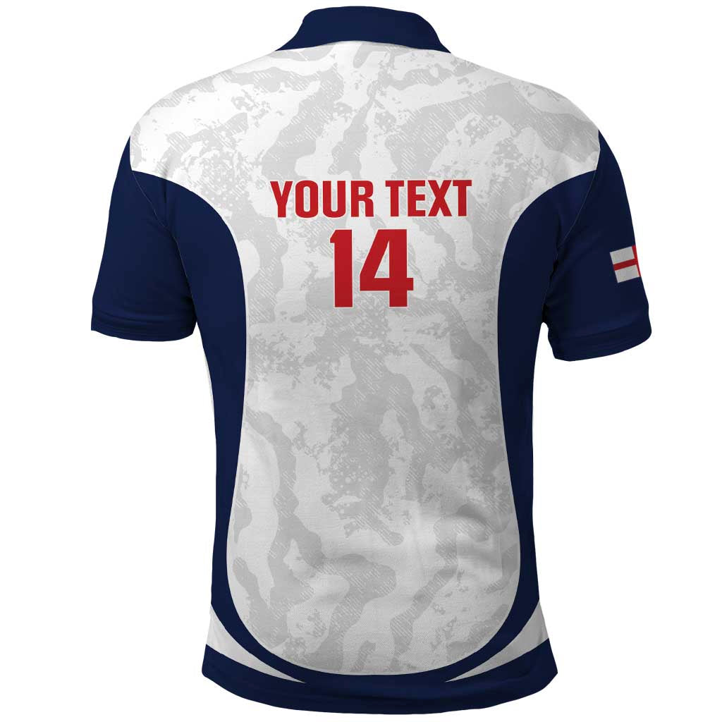Custom England 2026 Football Polo Shirt Go Three Lions Grunge Style - Wonder Print Shop