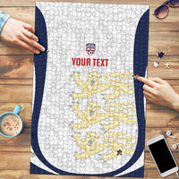 Custom England 2026 Football Puzzle Go Three Lions Grunge Style - Wonder Print Shop