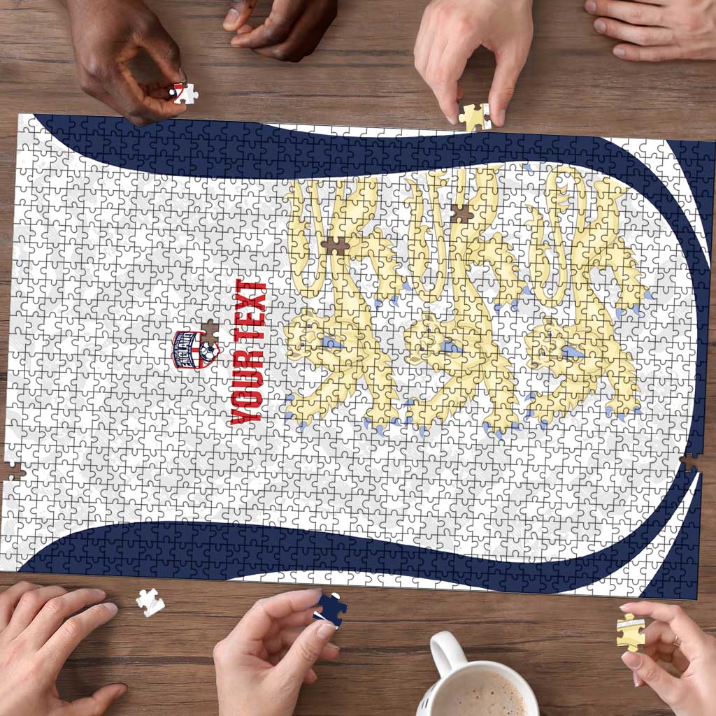 Custom England 2026 Football Puzzle Go Three Lions Grunge Style - Wonder Print Shop