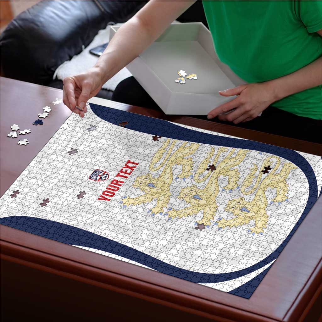 Custom England 2026 Football Puzzle Go Three Lions Grunge Style - Wonder Print Shop
