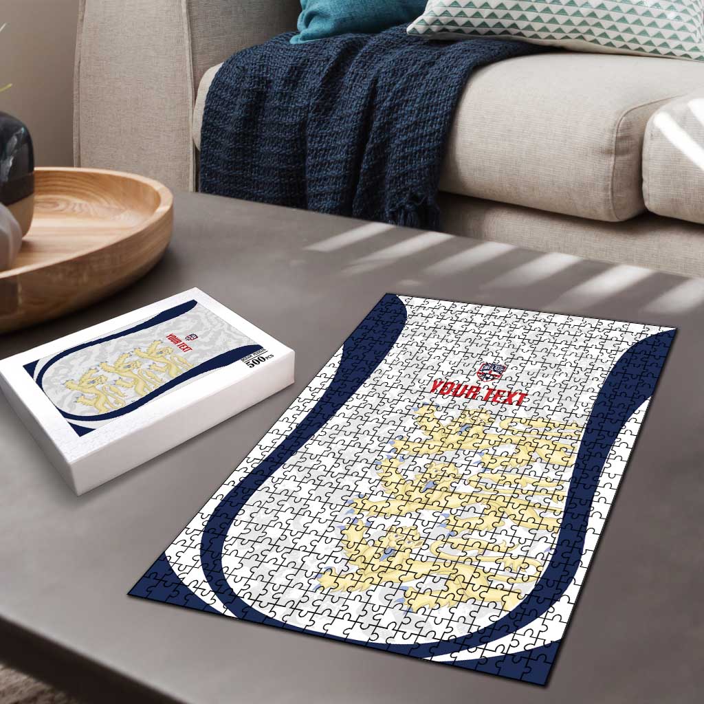 Custom England 2026 Football Puzzle Go Three Lions Grunge Style - Wonder Print Shop