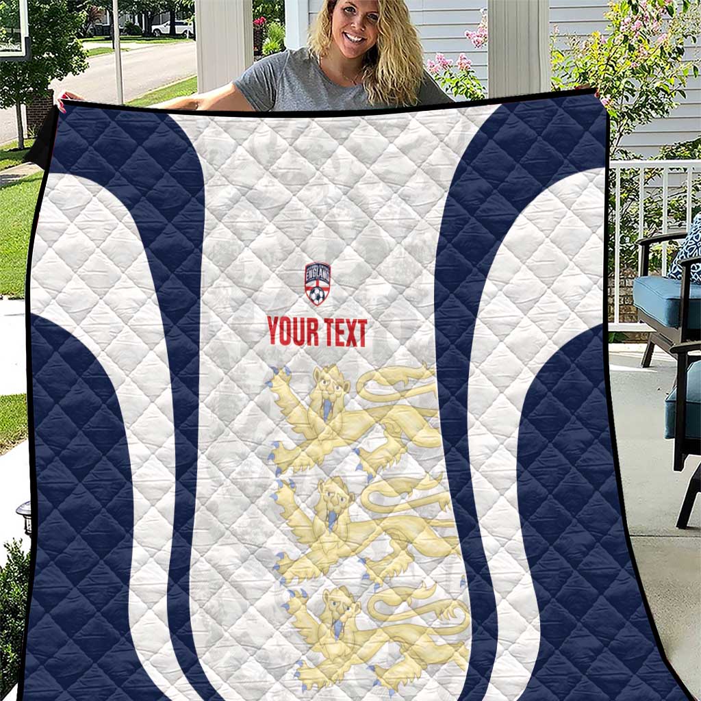 Custom England 2026 Football Quilt Go Three Lions Grunge Style - Wonder Print Shop