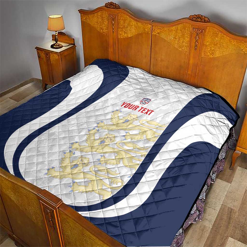 Custom England 2026 Football Quilt Go Three Lions Grunge Style - Wonder Print Shop