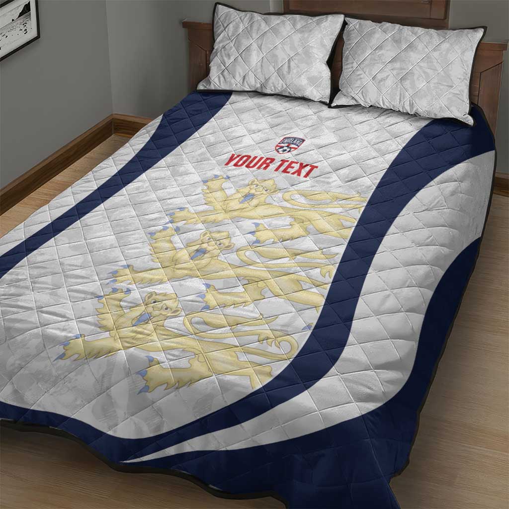 Custom England 2026 Football Quilt Bed Set Go Three Lions Grunge Style - Wonder Print Shop