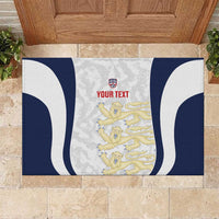 Custom England 2026 Football Rubber Doormat Go Three Lions Grunge Style - Wonder Print Shop