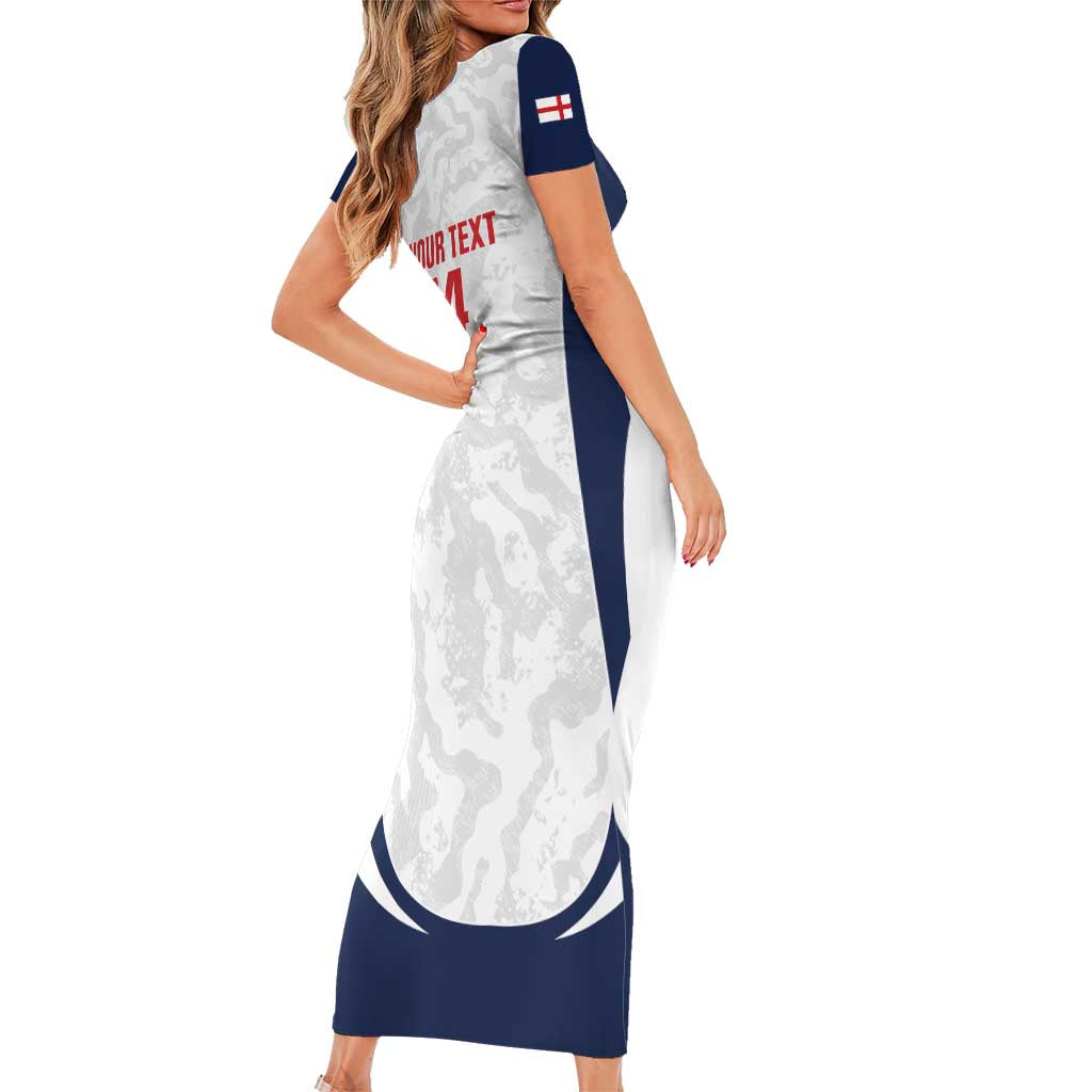 Custom England 2026 Football Short Sleeve Bodycon Dress Go Three Lions Grunge Style - Wonder Print Shop