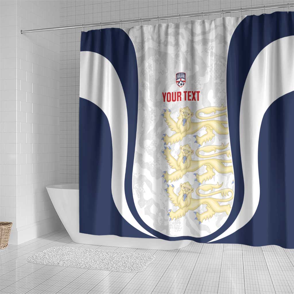 Custom England 2026 Football Shower Curtain Go Three Lions Grunge Style - Wonder Print Shop