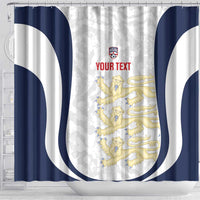 Custom England 2026 Football Shower Curtain Go Three Lions Grunge Style - Wonder Print Shop