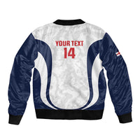 Custom England 2026 Football Sleeve Zip Bomber Jacket Go Three Lions Grunge Style - Wonder Print Shop