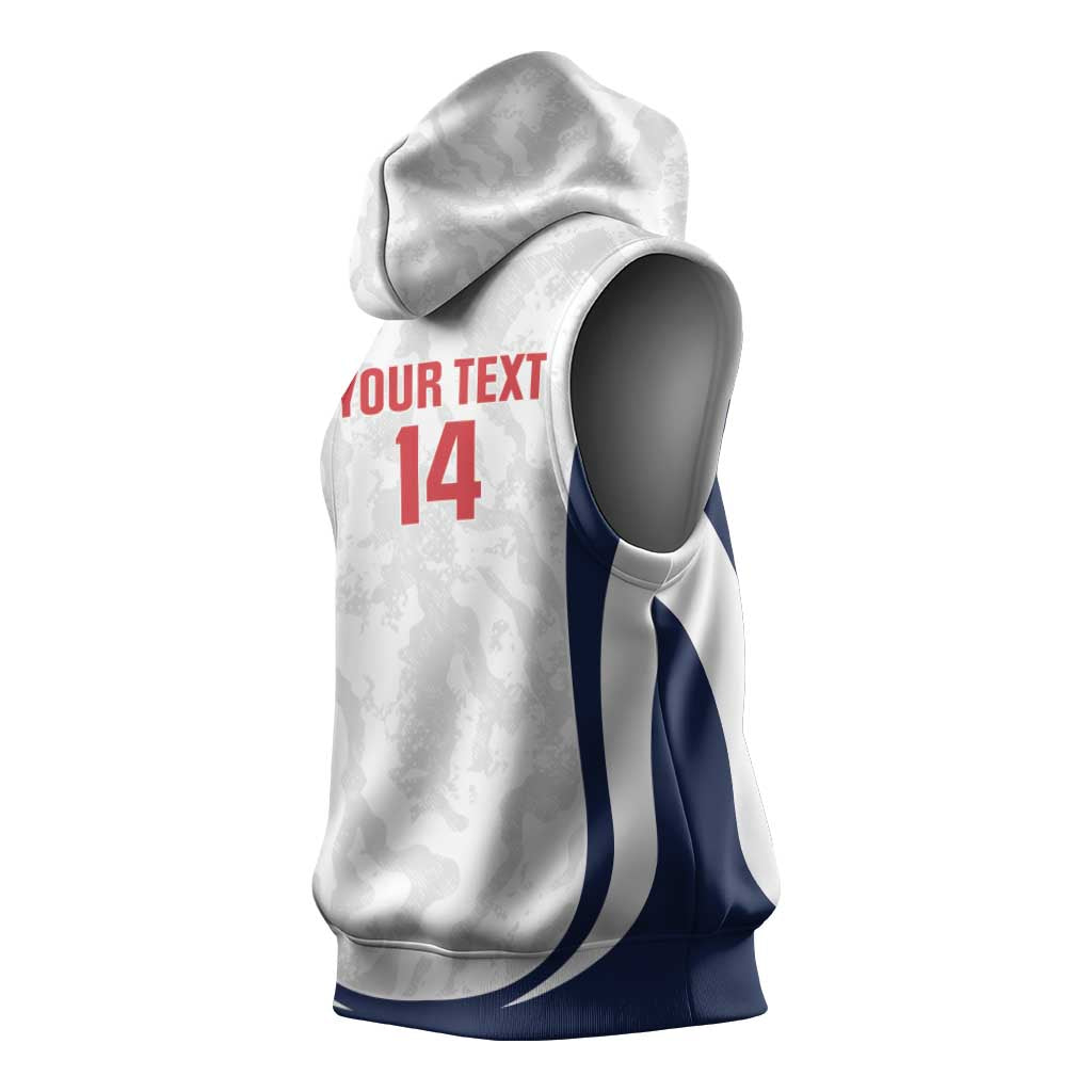 Custom England 2026 Football Sleeveless Hoodie Go Three Lions Grunge Style - Wonder Print Shop
