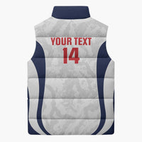 Custom England 2026 Football Sleeveless Puffer Jacket Go Three Lions Grunge Style - Wonder Print Shop