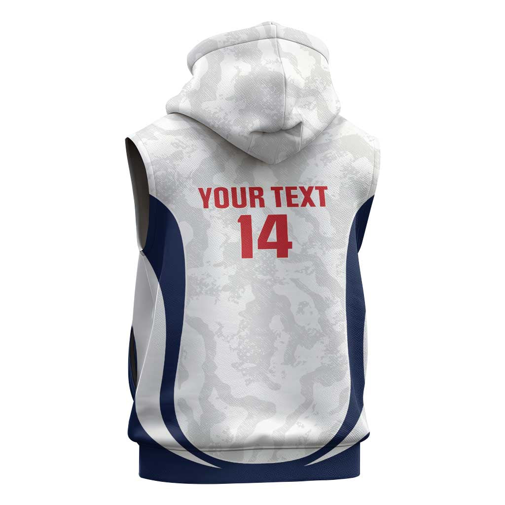Custom England 2026 Football Sleeveless Zip Hoodie Go Three Lions Grunge Style - Wonder Print Shop