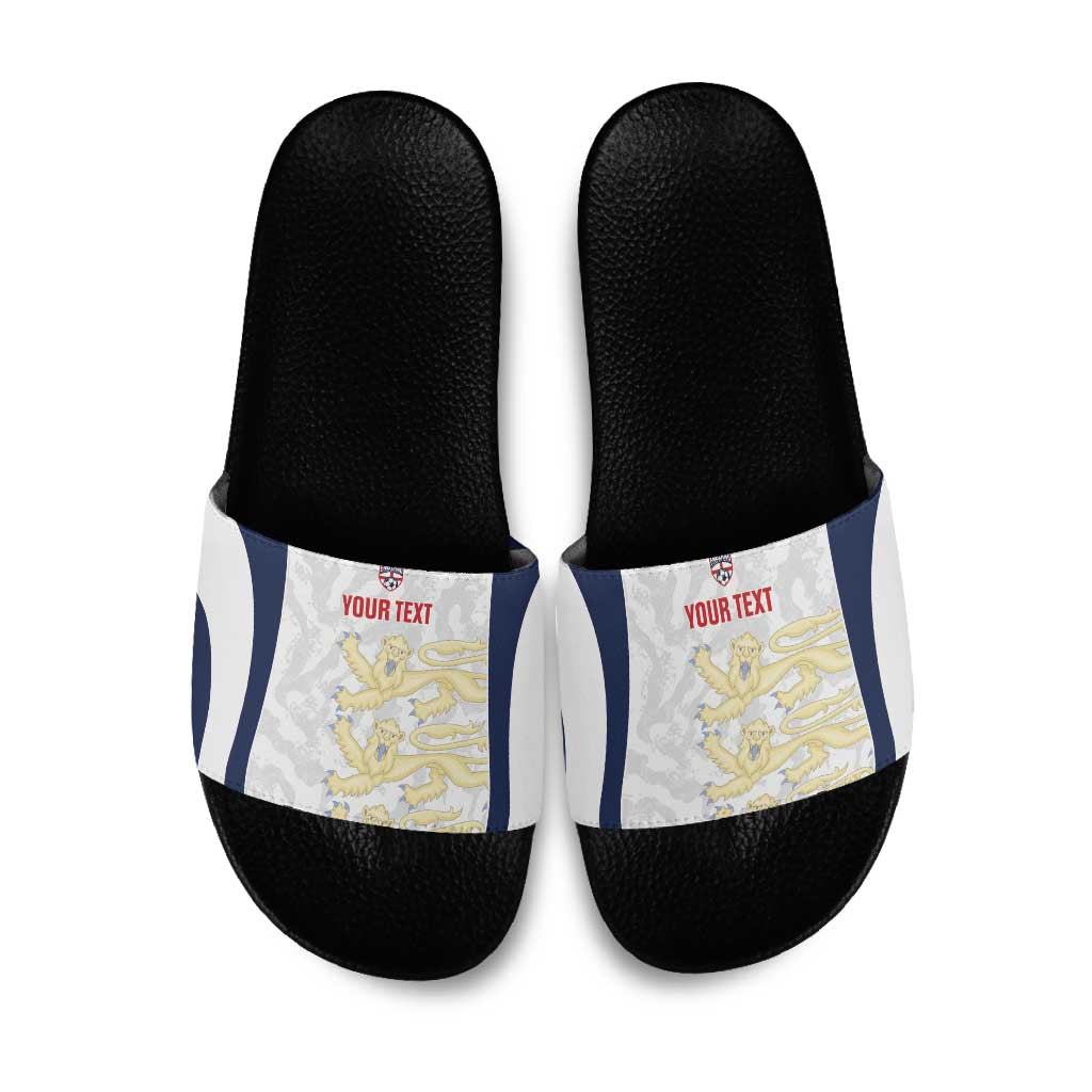 Custom England 2026 Football Slide Sandals Go Three Lions Grunge Style - Wonder Print Shop
