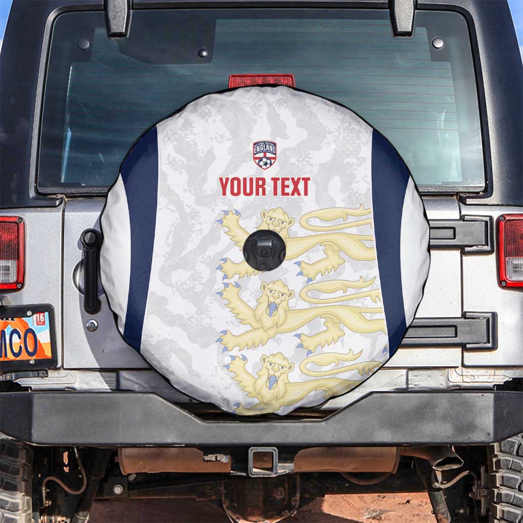 Custom England 2026 Football Spare Tire Cover Go Three Lions Grunge Style - Wonder Print Shop