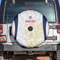 Custom England 2026 Football Spare Tire Cover Go Three Lions Grunge Style - Wonder Print Shop