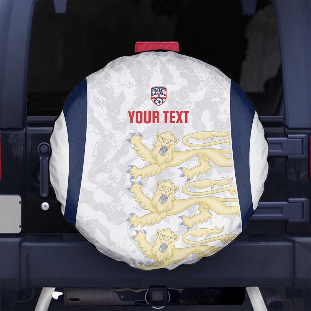 Custom England 2026 Football Spare Tire Cover Go Three Lions Grunge Style - Wonder Print Shop