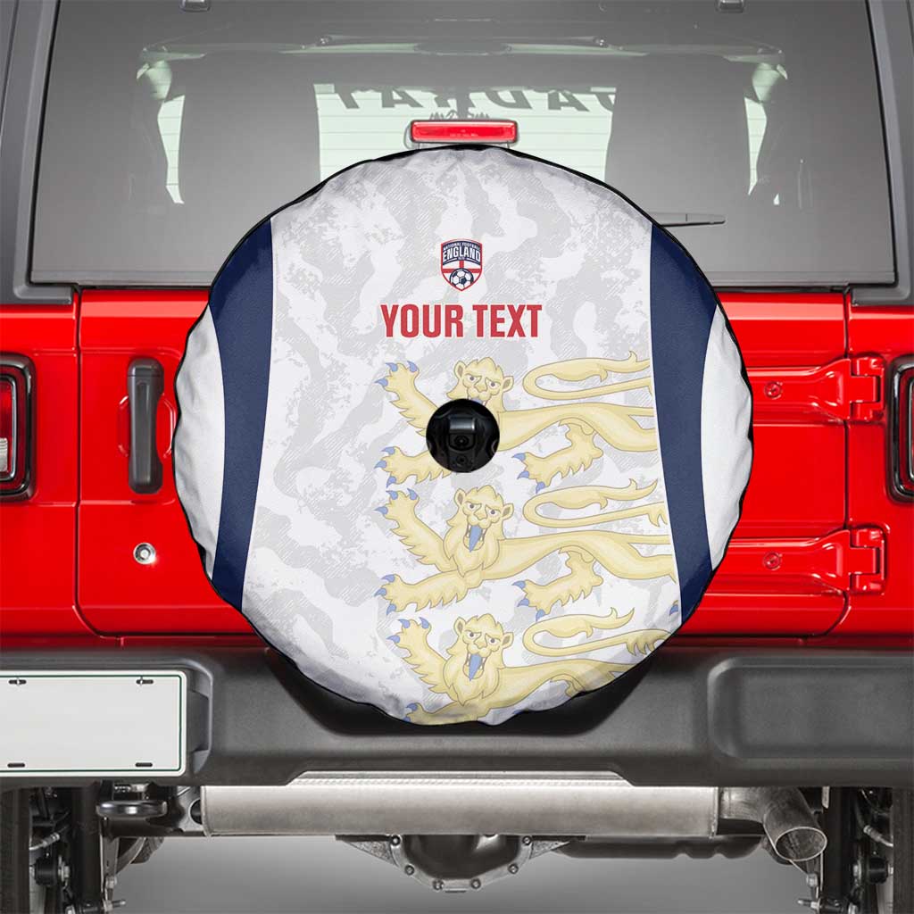 Custom England 2026 Football Spare Tire Cover Go Three Lions Grunge Style - Wonder Print Shop