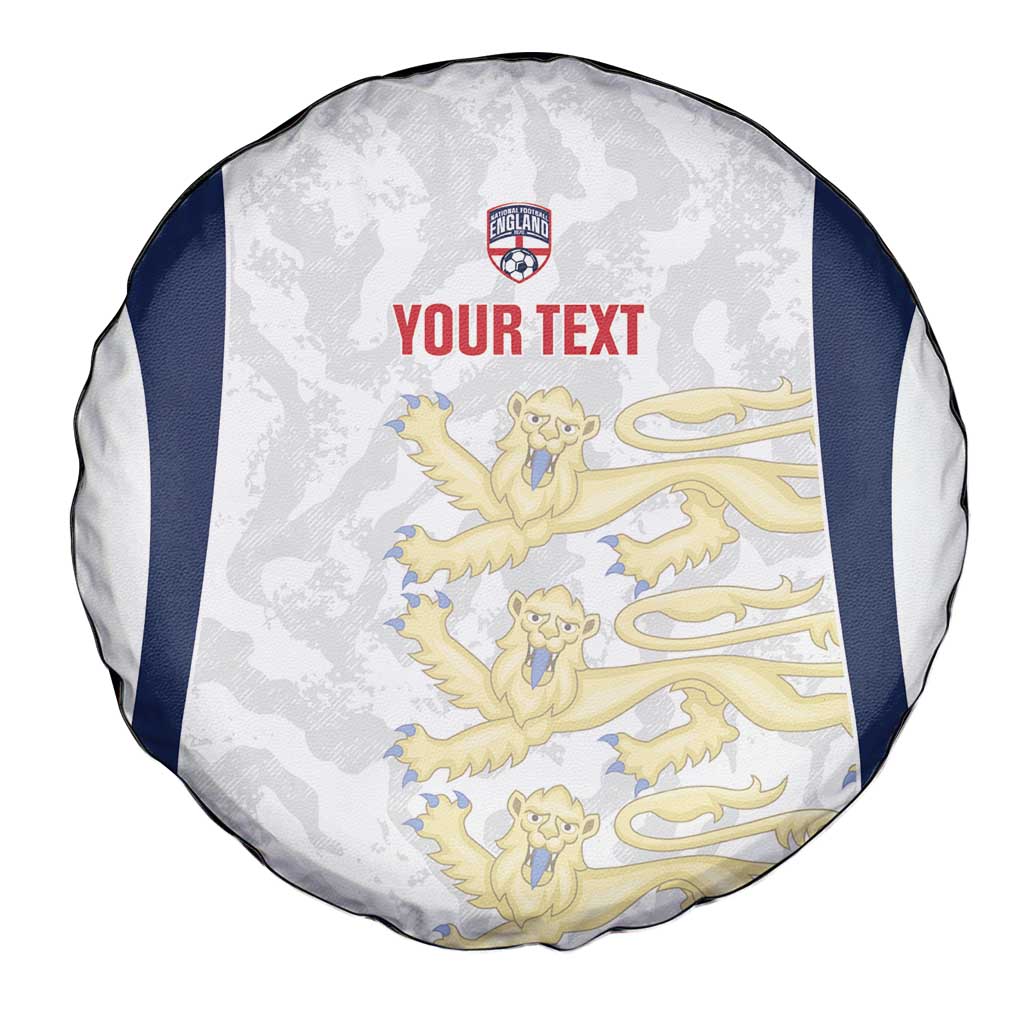 Custom England 2026 Football Spare Tire Cover Go Three Lions Grunge Style - Wonder Print Shop