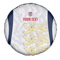 Custom England 2026 Football Spare Tire Cover Go Three Lions Grunge Style - Wonder Print Shop