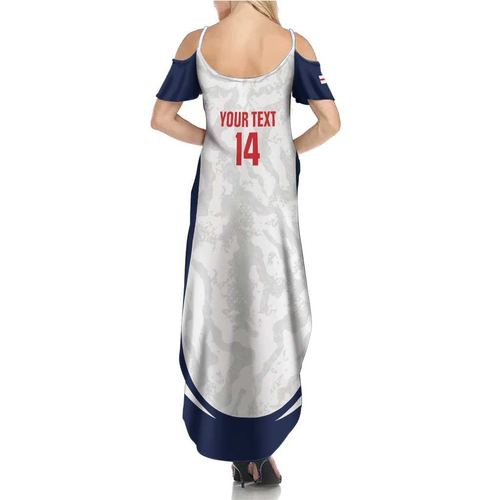 Custom England 2026 Football Summer Maxi Dress Go Three Lions Grunge Style - Wonder Print Shop