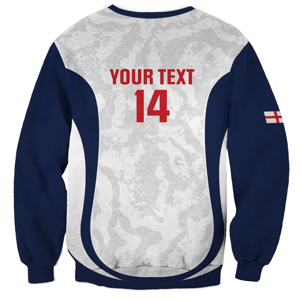Custom England 2026 Football Sweatshirt Go Three Lions Grunge Style - Wonder Print Shop