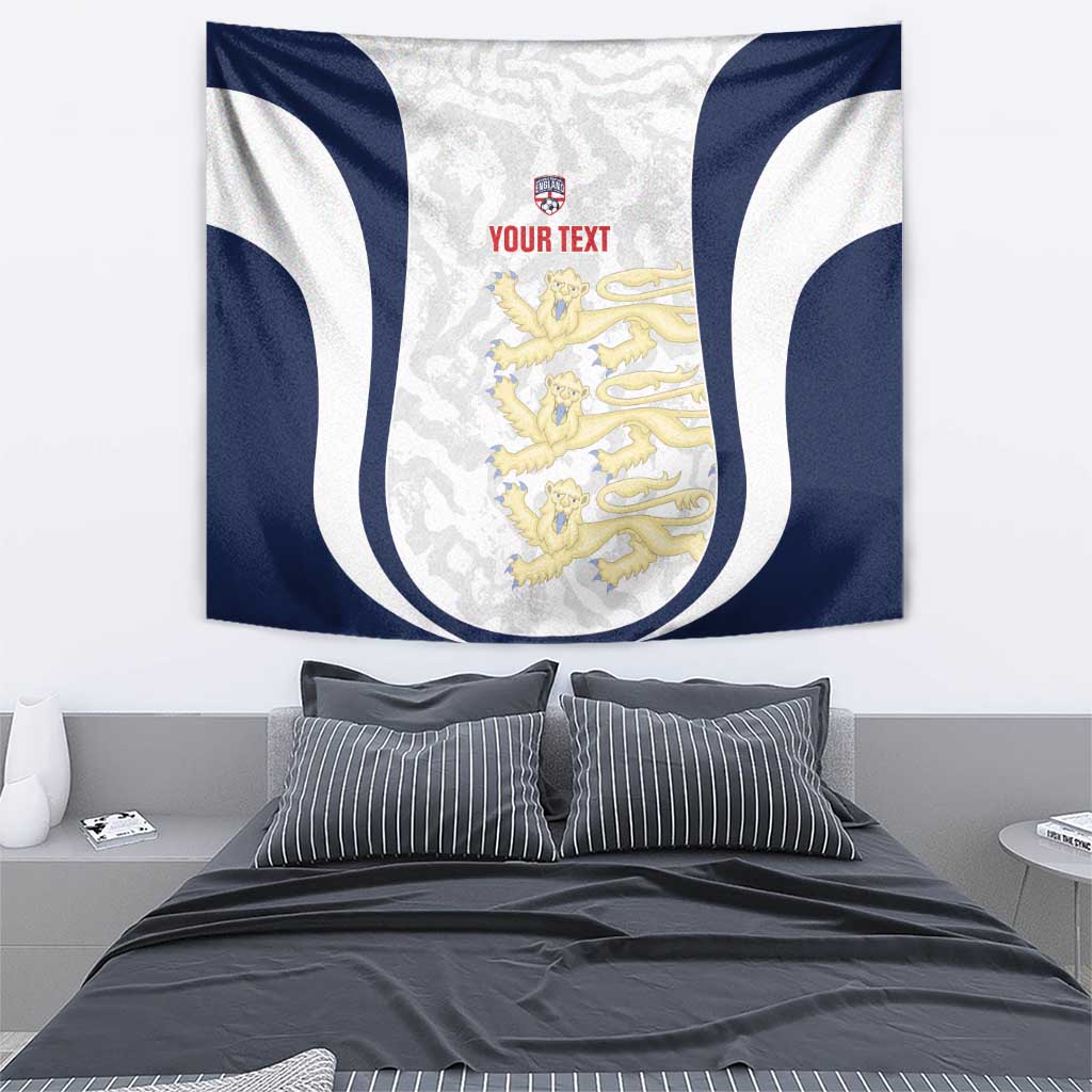 Custom England 2026 Football Tapestry Go Three Lions Grunge Style - Wonder Print Shop