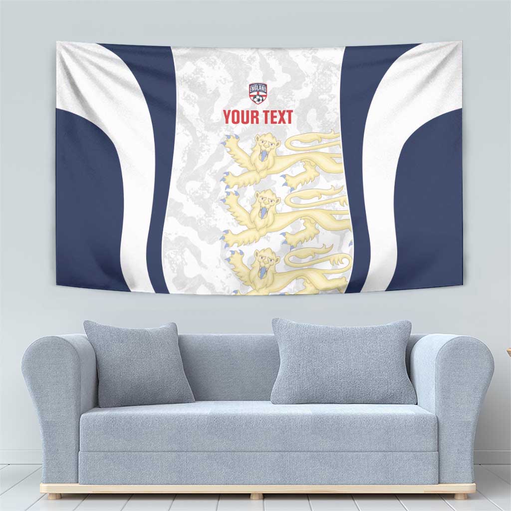 Custom England 2026 Football Tapestry Go Three Lions Grunge Style - Wonder Print Shop