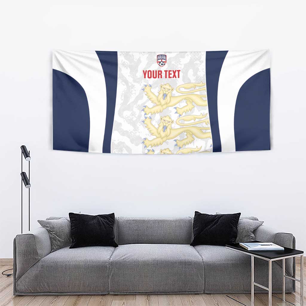 Custom England 2026 Football Tapestry Go Three Lions Grunge Style - Wonder Print Shop