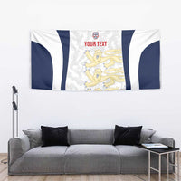 Custom England 2026 Football Tapestry Go Three Lions Grunge Style - Wonder Print Shop