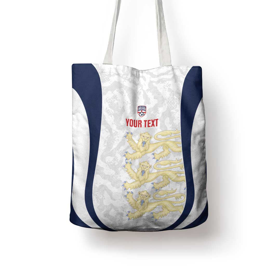 Custom England 2026 Football Tote Bag Go Three Lions Grunge Style - Wonder Print Shop