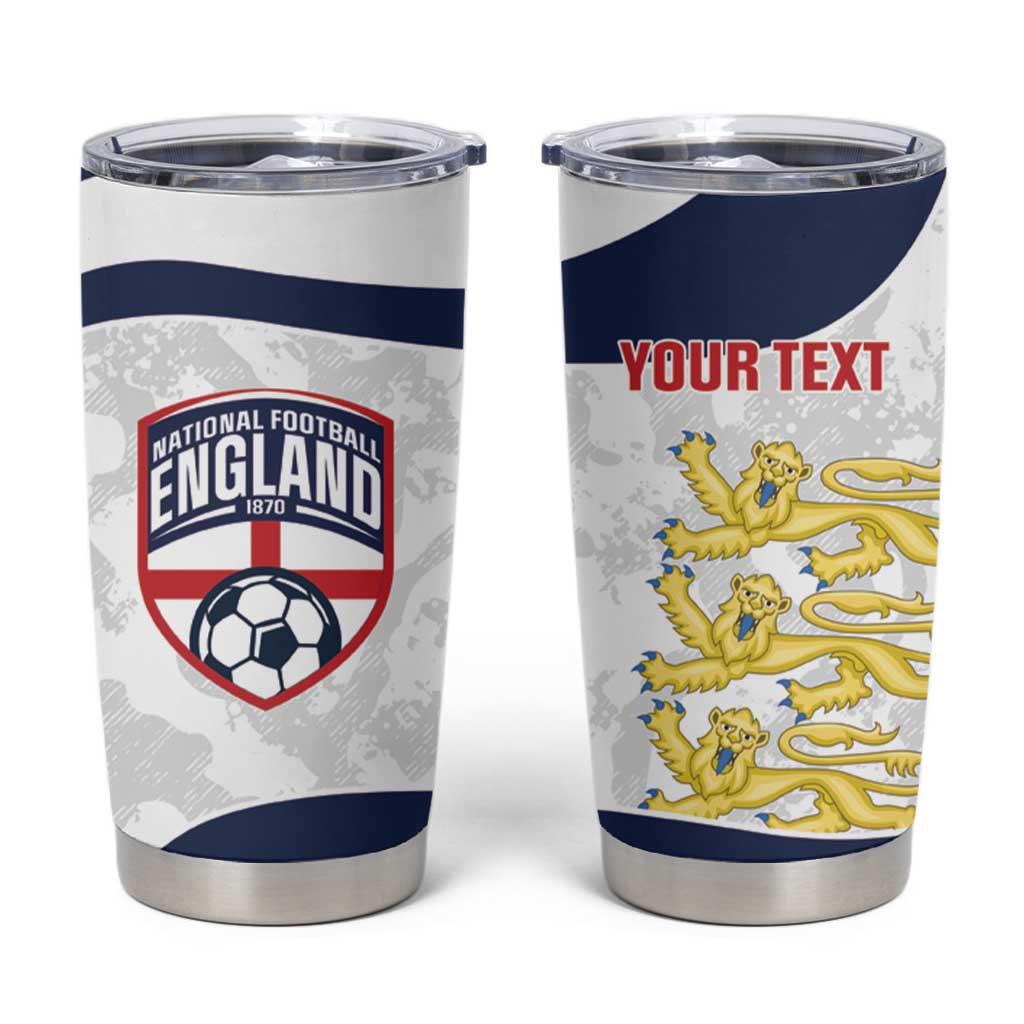 Custom England 2026 Football Tumbler Cup Go Three Lions Grunge Style - Wonder Print Shop
