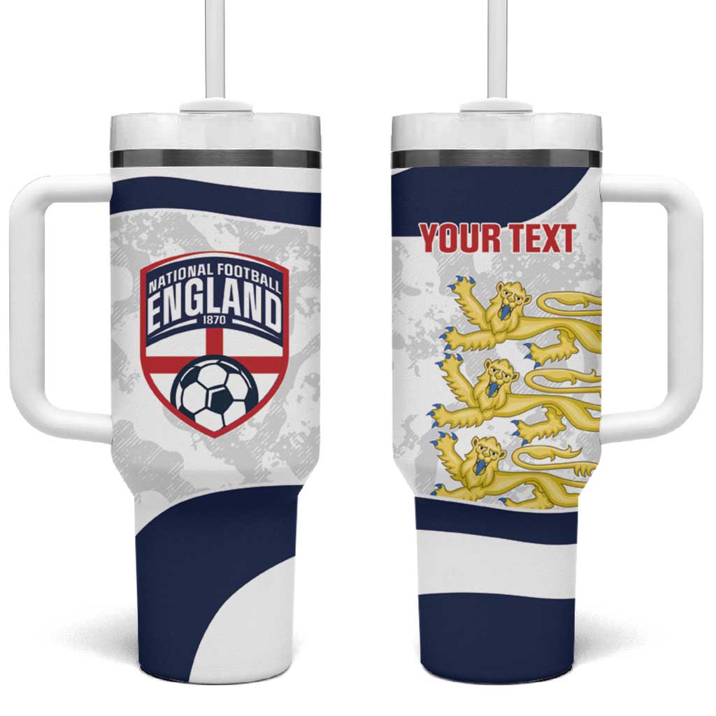 Custom England 2026 Football Tumbler With Handle Go Three Lions Grunge Style - Wonder Print Shop