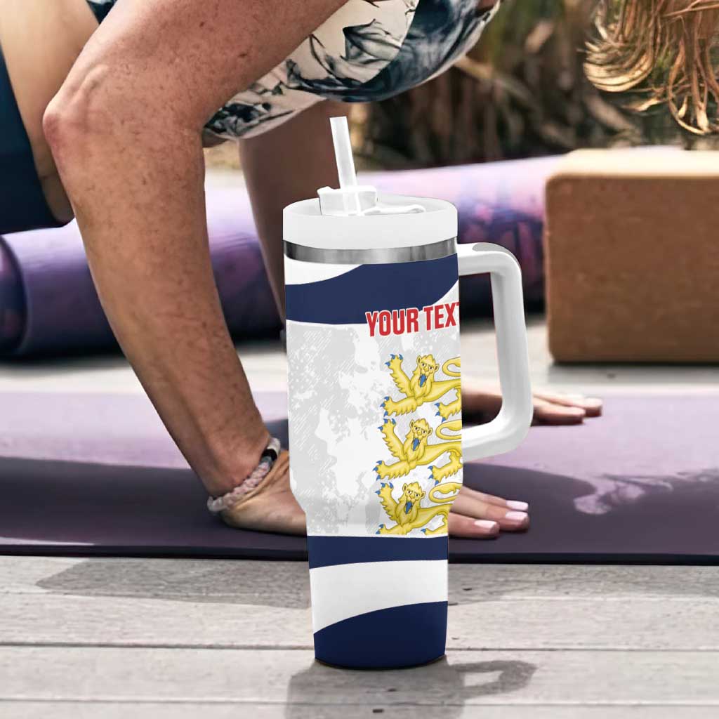 Custom England 2026 Football Tumbler With Handle Go Three Lions Grunge Style - Wonder Print Shop