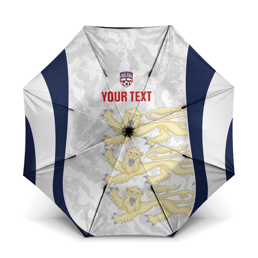 Custom England 2026 Football Umbrella Go Three Lions Grunge Style - Wonder Print Shop