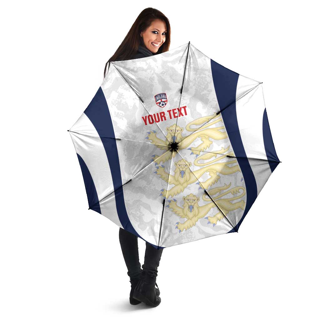 Custom England 2026 Football Umbrella Go Three Lions Grunge Style - Wonder Print Shop
