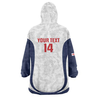 Custom England 2026 Football Wearable Blanket Hoodie Go Three Lions Grunge Style - Wonder Print Shop