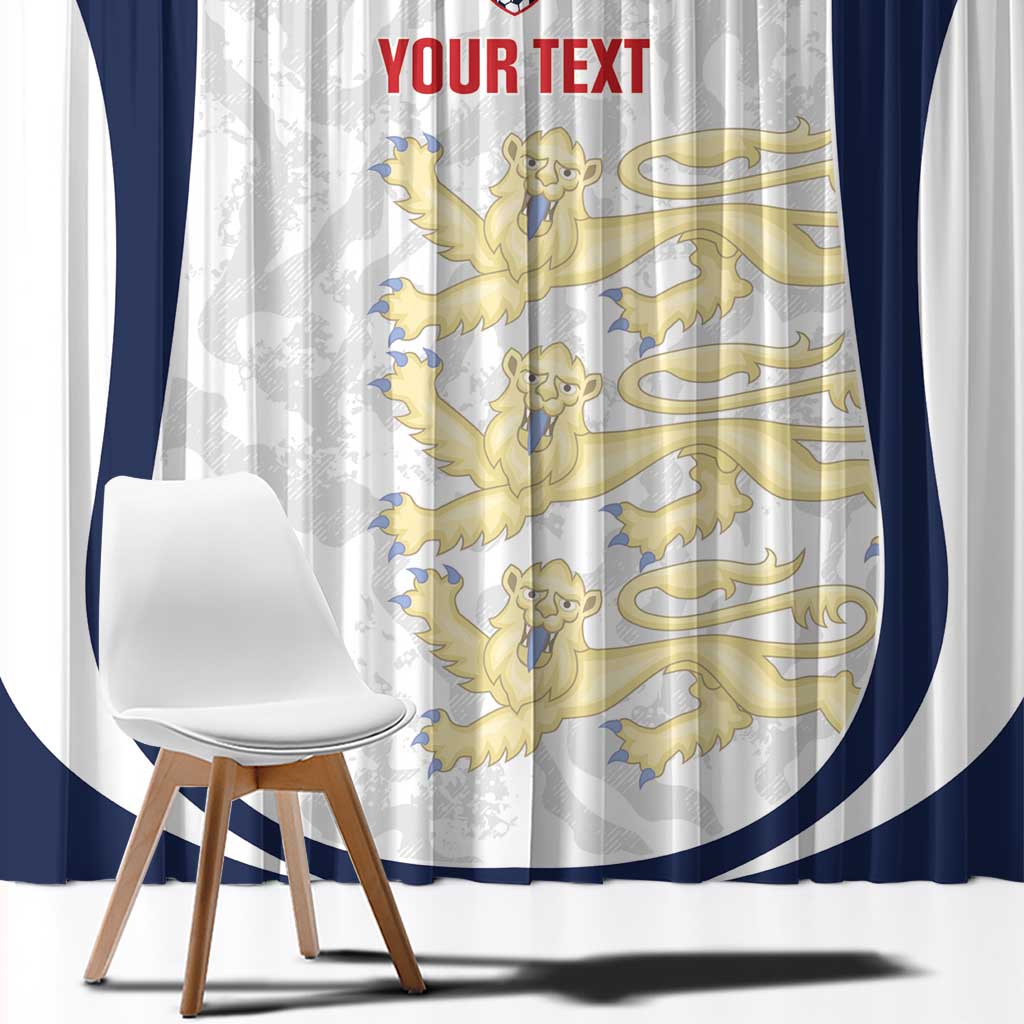 Custom England 2026 Football Window Curtain Go Three Lions Grunge Style - Wonder Print Shop