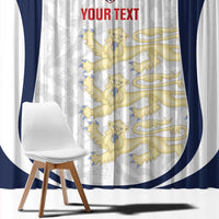 Custom England 2026 Football Window Curtain Go Three Lions Grunge Style - Wonder Print Shop