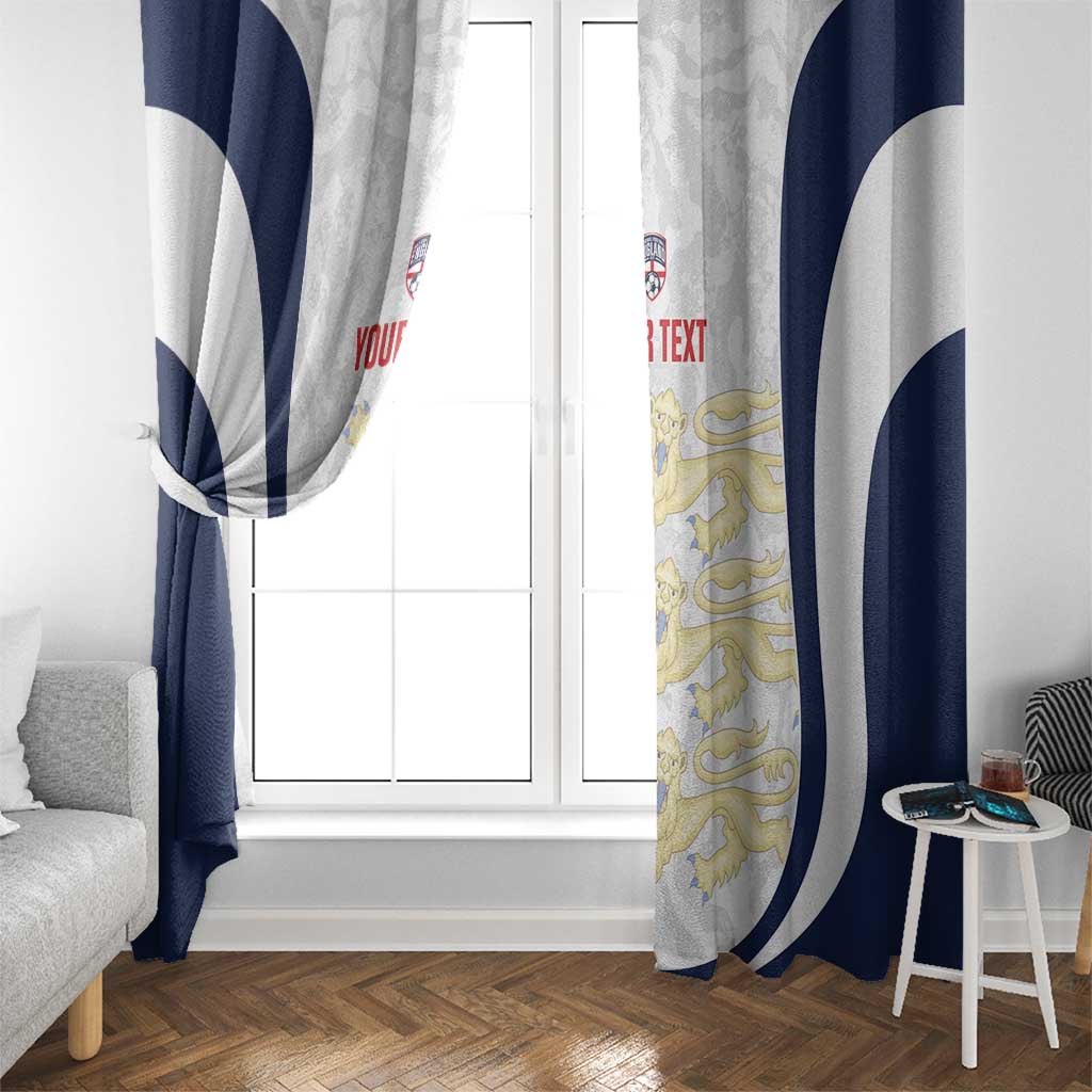 Custom England 2026 Football Window Curtain Go Three Lions Grunge Style - Wonder Print Shop