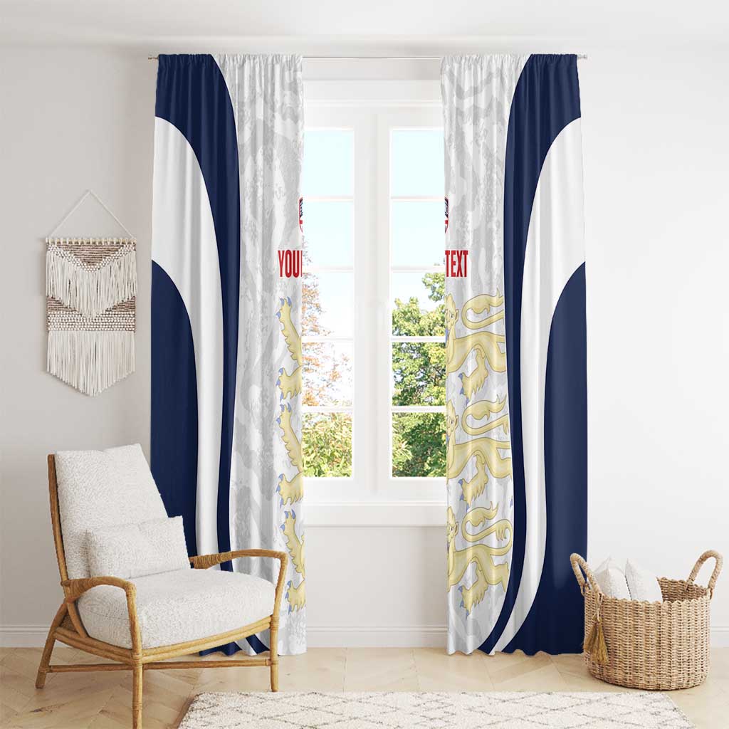 Custom England 2026 Football Window Curtain Go Three Lions Grunge Style - Wonder Print Shop