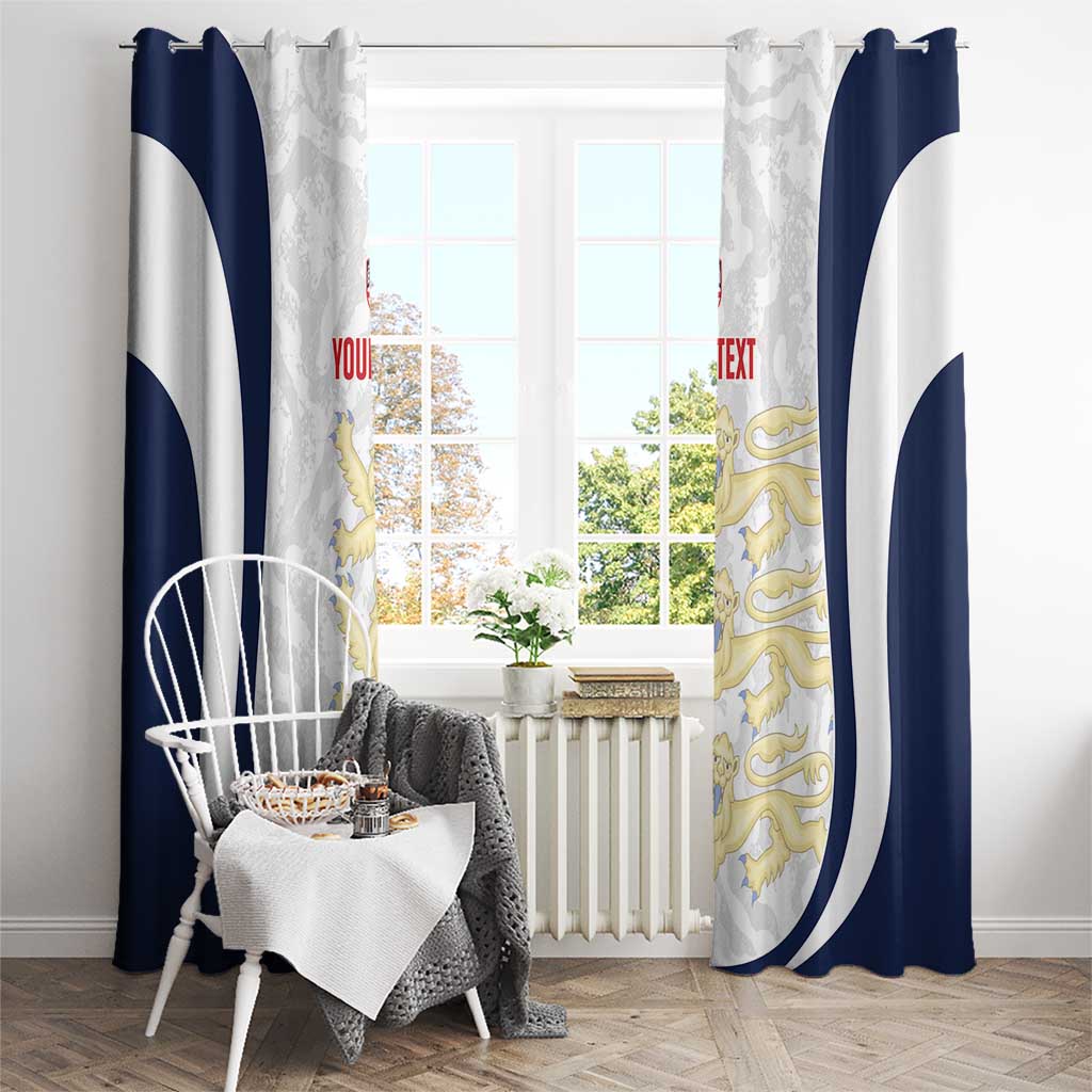 Custom England 2026 Football Window Curtain Go Three Lions Grunge Style - Wonder Print Shop